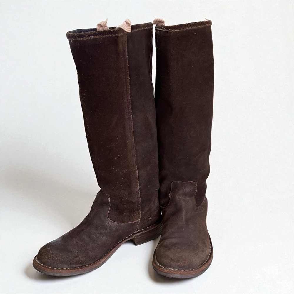 Fiorentini + Baker Italian Tall Brown Rustic Leather Suede Boots US 5.5